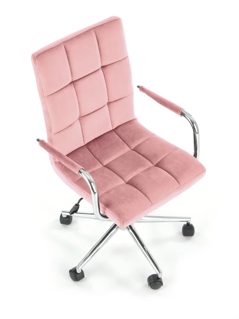 Крісло комп'ютерне офісне обертове HALMAR GONZO 4, рожевий оксамит фото №5