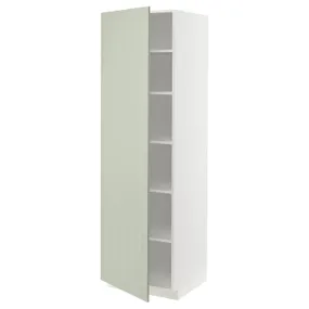 IKEA METOD МЕТОД, высокий шкаф с полками, белый / светло-зеленый, 60x60x200 см 494.873.11 фото