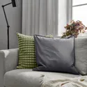 IKEA GURLI ГУРЛІ, чохол на подушку, темно-сірий, 50x50 см 004.746.97 фото thumb №5