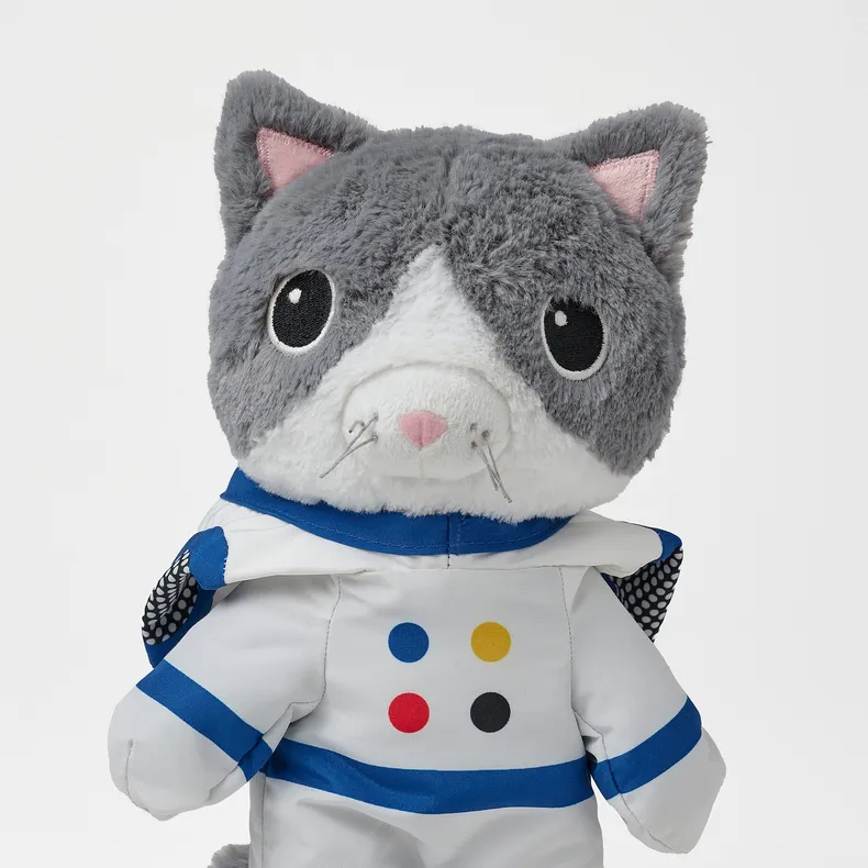IKEA AFTONSPARV АФТОНСПАРВ, м’яка іграшка в костюмі космонавта, кіт, 28 см 605.515.36 фото №6
