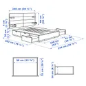 IKEA NORDLI НОРДЛІ, каркас ліжка з відд д / збер і матрац, з підголівником білий / Екрехамн середньої жорсткості, 160x200 см 295.396.41 фото thumb №17
