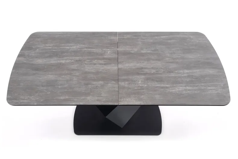Обідній стіл розкладний HALMAR VINSTON 180-230x95 см, стільниця - темно-сіра/чорна, ніжки - чорні фото №10