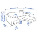 IKEA VIMLE ВІМЛЕ, 3-місний диван, з шезлонгом з підголовником/Djuparp темно-зелений 194.336.02 фото thumb №5