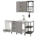 IKEA ENHET ЭНХЕТ, кухня, антрацит / серый каркас, 203x63.5x222 см 193.373.99 фото thumb №1