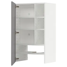 IKEA METOD МЕТОД, настінн шаф д / витяжки з полиц / дверц, білий / сірий Бодбін, 60x100 см 395.042.07 фото