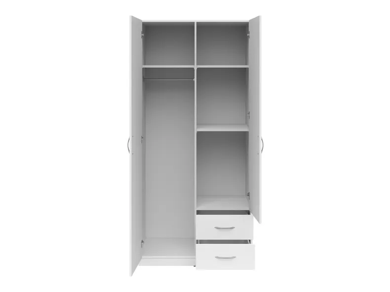 BRW Casao 91 см двухдверный шкаф с ящиками белый, белый SZF2D2S-BI/TX фото №3