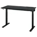 IKEA MITTZON МІТТЗОН, письмовий стіл, шпон з мореного чорного ясена / чорний, 120x60 см 795.258.54 фото thumb №1