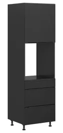 BRW Кухонный шкаф для духовки Sole L6 60 см с ящиками черный матовый, черный/черный матовый FM_DPS_60/207_2SMB/SMB/L-CA/CAM фото thumb №2
