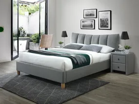 Ліжко двоспальне HALMAR SANDY 2 160x200 см сіре фото