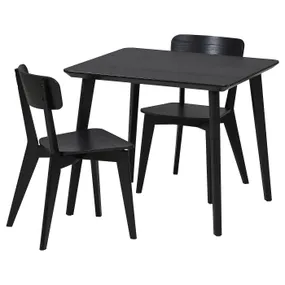 IKEA LISABO ЛІСАБО / LISABO ЛІСАБО, стіл+2 стільці, чорний/чорний, 88 см 495.450.90 фото