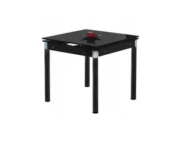 Обеденный раскладной стол HALMAR KENT 80-130x80 см черный, окрашенная сталь фото