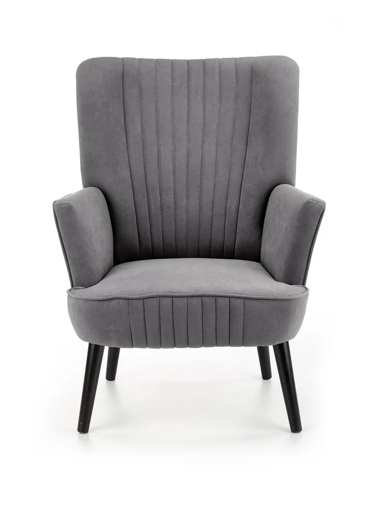 Мягкое кресло бархатное HALMAR DELGADO BLUVEL 14, серый фото №7