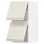 IKEA METOD МЕТОД, настінна шафа, горизонт, 2 дверцят, білий / Voxtorp високий глянець світло-бежевий, 40x80 см 893.930.56 фото