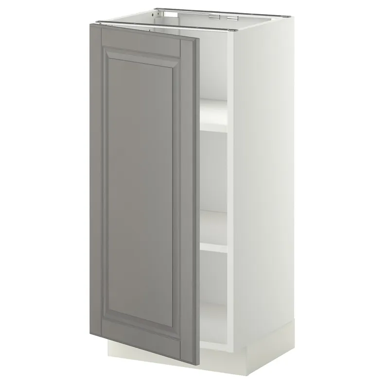 IKEA METOD МЕТОД, напольный шкаф с полками, белый / бодбинский серый, 40x37 см 794.682.26 фото №1