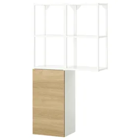 IKEA ENHET ЕНХЕТ, шафа, білий/імітація. дуб, 80x32x150 см 295.479.19 фото
