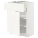 IKEA METOD МЕТОД / MAXIMERA МАКСИМЕРА, напольный шкаф с ящиком / дверцей, белый / Вальстена белый, 60x37 см 995.072.17 фото thumb №1