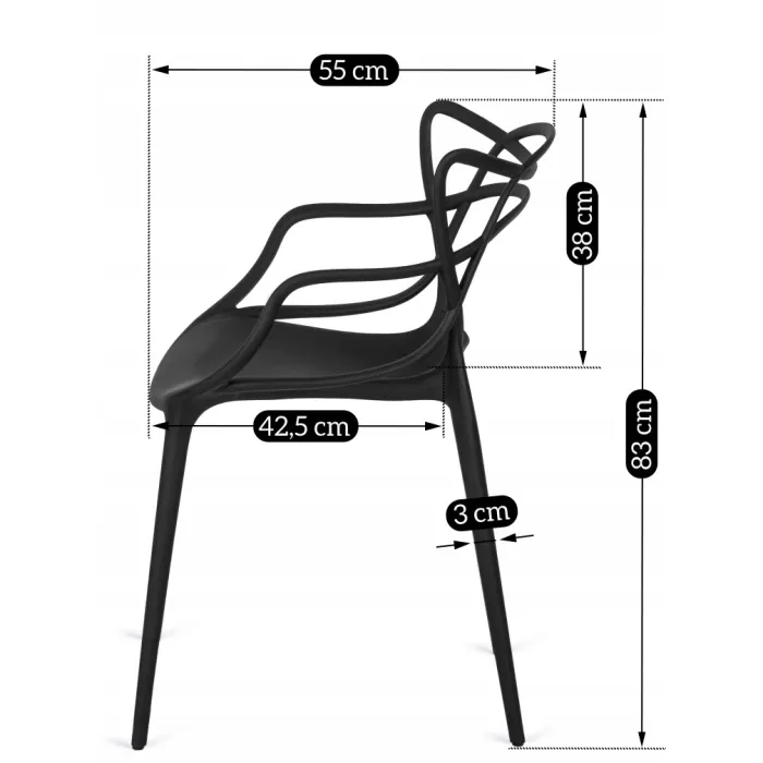 Стул пластиковый MEBEL ELITE CELTIC, Черный фото №11