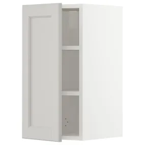 IKEA METOD МЕТОД, шафа навісна із полицями, білий / світло-сірий Lerhyttan, 30x60 см 094.690.07 фото