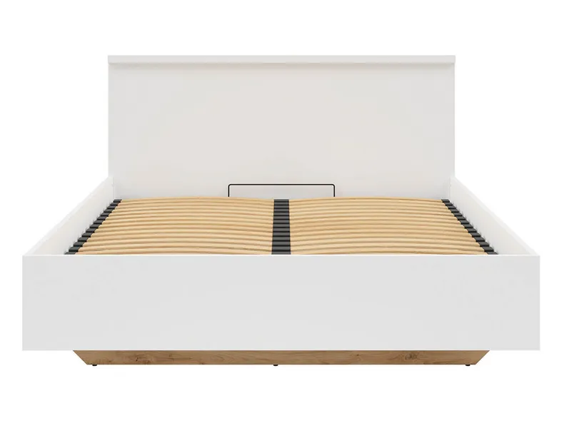 BRW білий ліжковий комплект Erla з каркасом і матрацом Ceres 160x200, біла/дубова мінерва LOZ/160/B+CERES-DMV/BI фото №2
