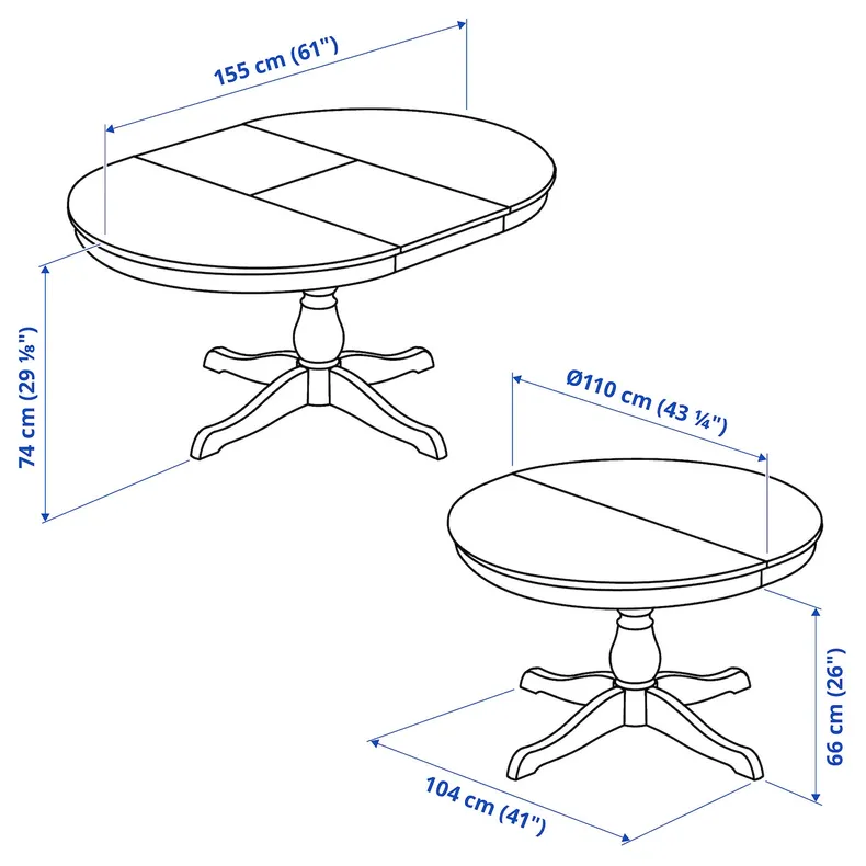 IKEA INGATORP ИНГАТОРП, раздвижной стол, белый, 110 / 155 см 402.170.69 фото №6