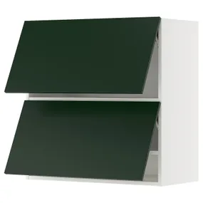 IKEA METOD МЕТОД, навесной горизонтальный шкаф/2двери, белый/Гавсторп темно-зеленый, 80x80 см 095.567.21 фото
