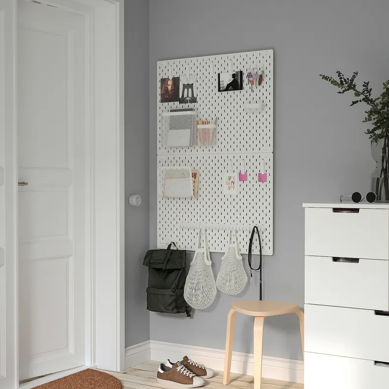IKEA SKÅDIS СКОДІС, настінна перфорована дошка, білий, 76x56 см 103.216.18 фото №5
