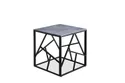 Журнальний столик HALMAR UNIVERSE 2 квадратний 55x55 см, сірий мармур/чорний фото thumb №1