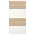 IKEA MEHAMN МЕХАМН, 4 панелі для рами розсувних дверцят, дуб морений білий/білий, 100x201 см 004.211.85 фото thumb №1