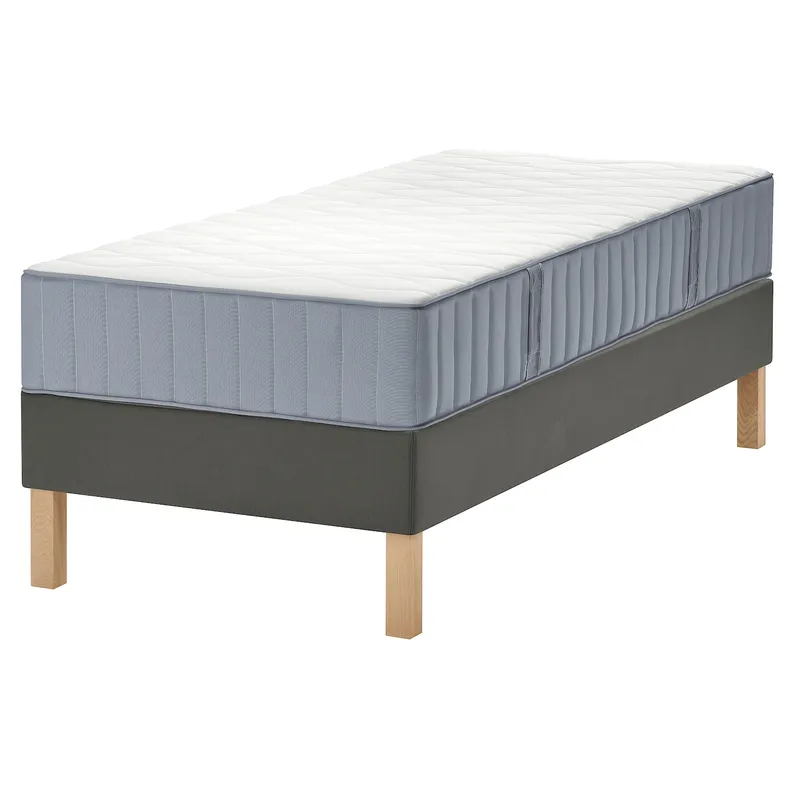 IKEA LYNGÖR ЛЮНГЕР, диван-ліжко, Vågstranda середня твердість / світло-блакитний темно-сірий, 90x200 см 995.537.99 фото №1