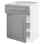 IKEA METOD МЕТОД / MAXIMERA МАКСИМЕРА, напольный шкаф с ящиком / дверцей, белый / бодбинский серый, 60x60 см 894.572.27 фото