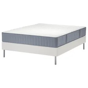 IKEA LYNGÖR ЛЮНГЕР, диван-ліжко, Vågstranda середня твердість/легка блакитна біла, 180x200 см 995.541.76 фото