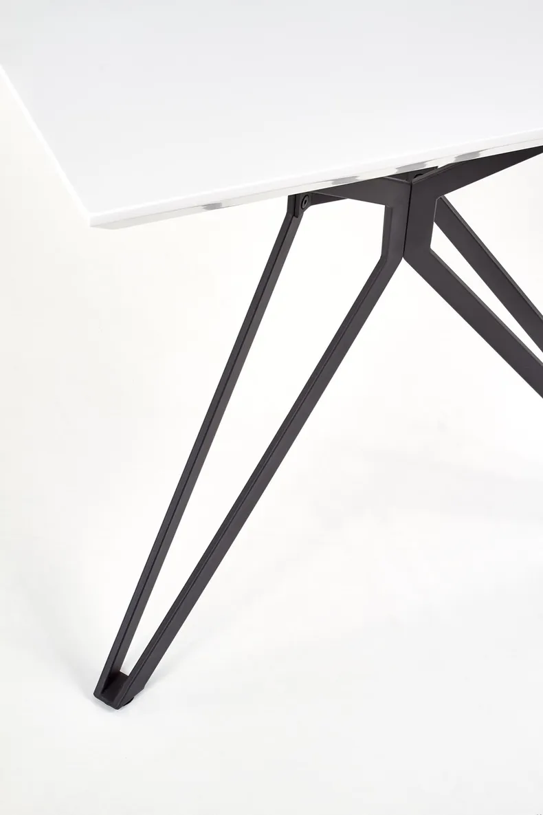 Кухонний стіл HALMAR PASCAL 160x90 см білий, чорний фото №4