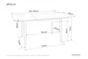 Стол обеденный раскладной SIGNAL APOLLO, белый мрамор / черный матовый, 80x120 фото thumb №2