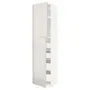 IKEA METOD МЕТОД / MAXIMERA МАКСИМЕРА, высокий шкаф / 2дверцы / 4ящика, белый / светло-серый, 60x60x240 см 394.621.27 фото