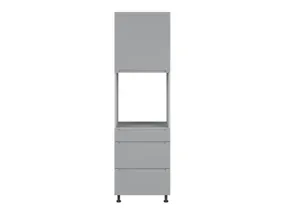 BRW Кухонный шкаф для встроенного духового шкафа Iris 60 см с дверцами и ящиками ferro soft-closing, гренола серый/ферро FB_DPS_60/207_2STB/STB/P-SZG/FER фото