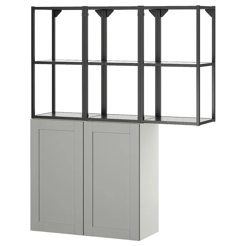 IKEA ENHET ЕНХЕТ, шафа, антрацитовий / сірий каркас, 120x32x150 см 295.479.76 фото №1