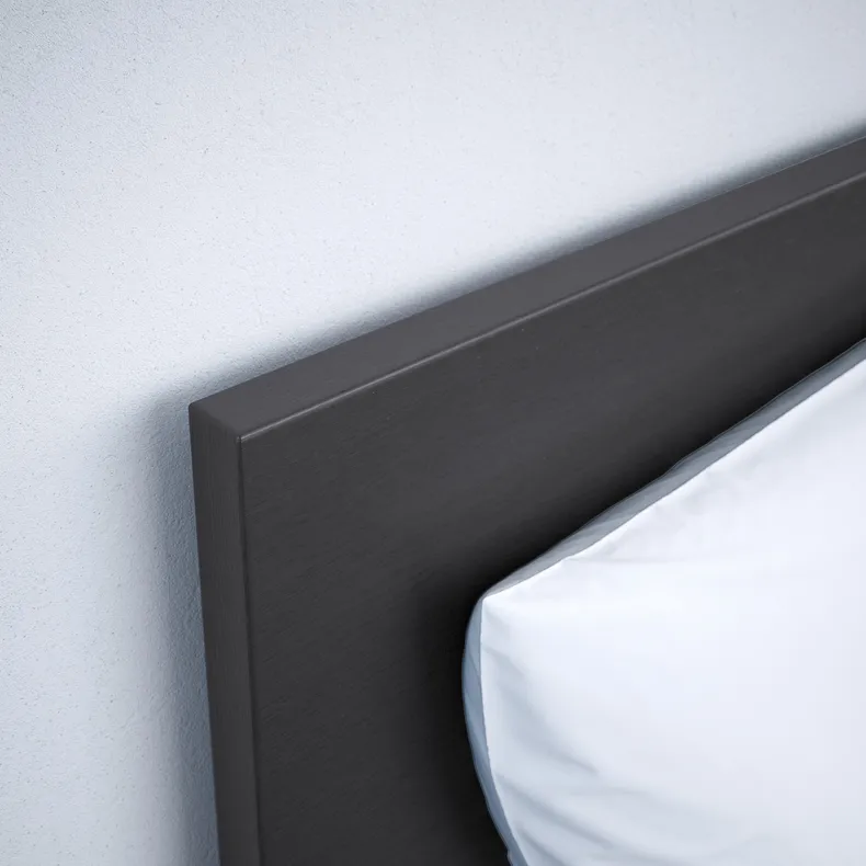 IKEA MALM МАЛЬМ, каркас кровати+2 кроватных ящика, черный / коричневый / Lindbåden, 160x200 см 794.949.56 фото №9