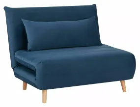 Диван-ліжко розкладний оксамитовий SIGNAL SPIKE Velvet, синій фото