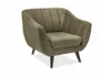 Кресло мягкое бархатное SIGNAL ELITE 1, оливковый / венге фото