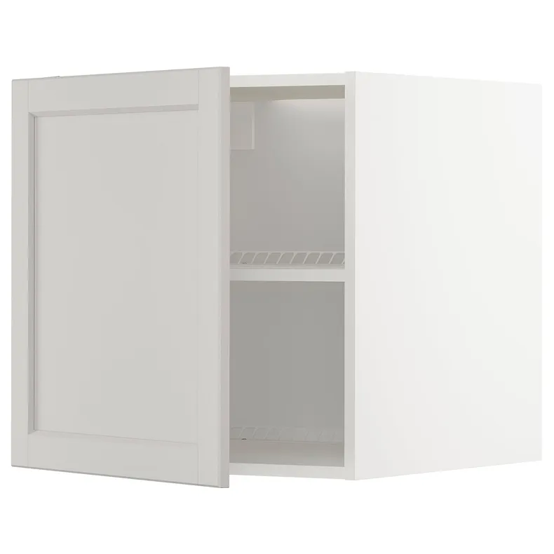 IKEA METOD МЕТОД, верхня шафа для холодильн / мороз кам, білий / світло-сірий Lerhyttan, 60x60 см 894.594.34 фото №1