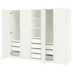 IKEA PAX ПАКС / TONSTAD ТОНСТАД, гардероб, комбінація, білий/кремовий, 250x60x201 см 895.498.97 фото