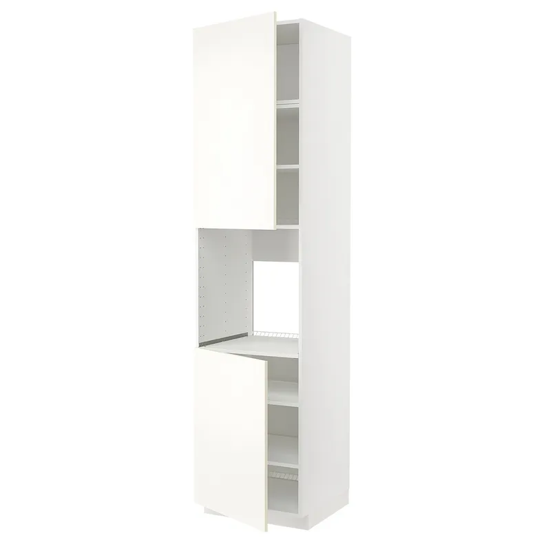 IKEA METOD МЕТОД, висока шафа для дух, 2 дверцят / пол, білий / ВАЛЛЬСТЕНА білий, 60x60x240 см 095.073.92 фото №1