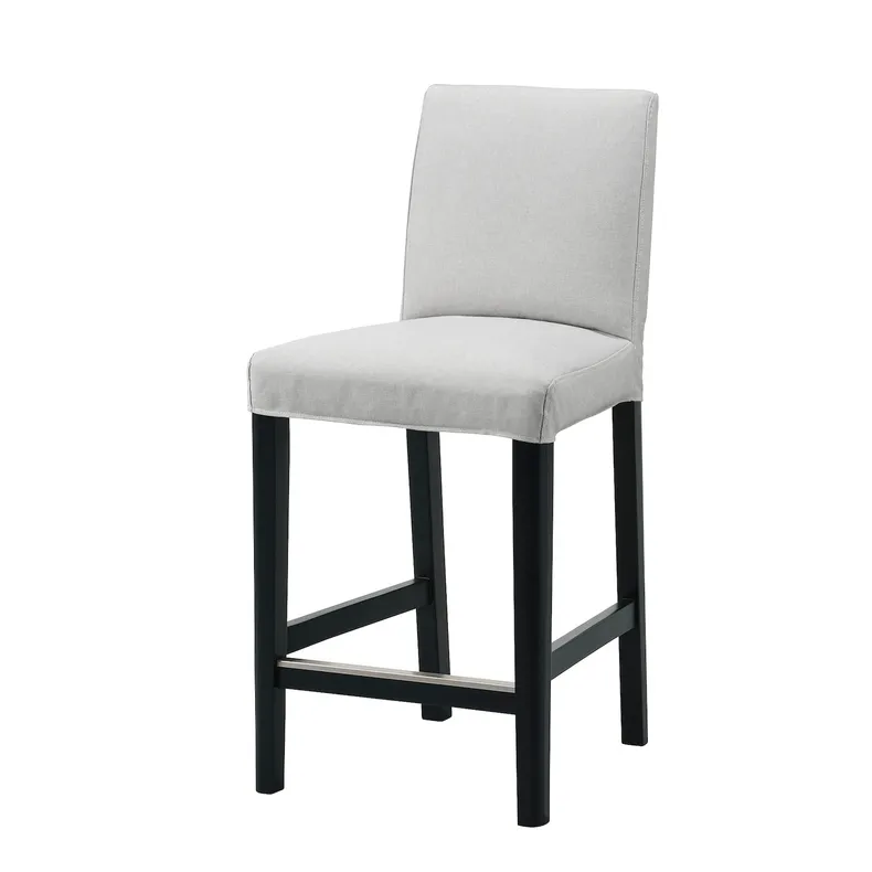 IKEA BERGMUND БЕРГМУНД, барний стілець зі спинкою, чорний / або світло-сірий, 62 см 893.881.73 фото №1