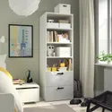 IKEA SMÅSTAD СМОСТАД / PLATSA ПЛАТСА, стеллаж, белый серый с 2 выдвижными ящиками, 60x57x181 см 994.832.83 фото thumb №2