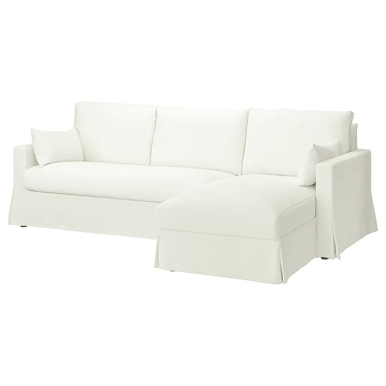 IKEA HYLTARP ХЮЛЬТАРП, чохол 3м дивана з кушеткою, правост, ХАЛЛАРП білий 005.473.35 фото №2