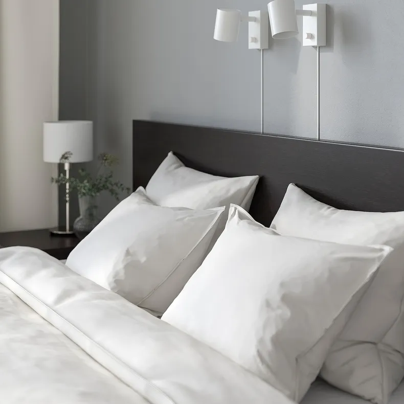 IKEA MALM МАЛЬМ, каркас ліжка, високий, чорно-коричневий / ЛЕНСЕТ, 140x200 см 890.190.82 фото №6