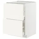 IKEA METOD МЕТОД / MAXIMERA МАКСИМЕРА, напольный шкаф 2фасада / 2выс ящика, белый / Вальстена белый, 60x60 см 495.071.68 фото thumb №1
