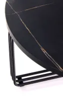 Журнальний стіл круглий HALMAR ANTICA 80x80 см, стільниця - чорний мармур, каркас - чорний фото thumb №4