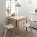 IKEA EKEDALEN ЭКЕДАЛЕН / ODGER ОДГЕР, стол и 2 стула, дуб / бело-бежевый, 80 / 120 см 492.214.01 фото thumb №2