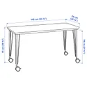 IKEA ANFALLARE АНФАЛЛАРЕ / KRILLE КРИЛЛЕ, письменный стол, бамбук / белый, 140x65 см 894.177.07 фото thumb №7